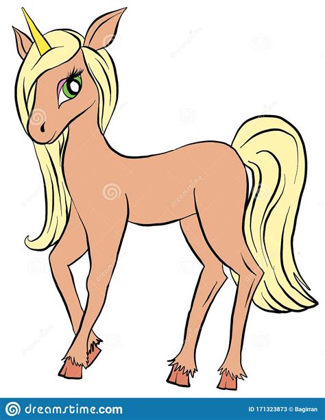 Vector Cartoon Pony Cartoon Character Unicorn Stock Illustration