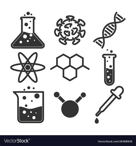 Simple Science Icon Set Royalty Free Vector Image