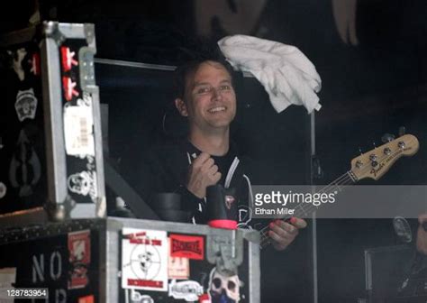 blink 182 singer bassist mark hoppus smiles on the side of the stage news photo getty images