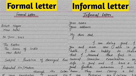 Formal And Informal Letter How To Write Letter In English Letter
