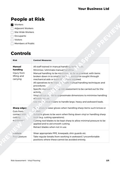 Vinyl Flooring Risk Assessment Template Haspod