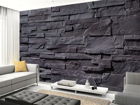 Stone Wall Charcoal Grey Wall Mural Wallsauce Uk Stone Walls