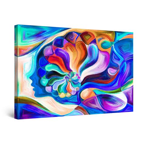 Startonight Canvas Wall Art Abstract Abstract Faces Flower Power