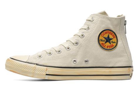 Converse Chuck Taylor Vintage Washed Back Zip Twill H Blanc Baskets