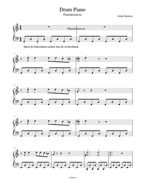 Some of the sheet music is printable and will help you get started with basic drum beats all the way to advanced songs. Drum Piano - Easy Sheet music for Piano (Solo) | Musescore.com