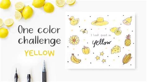 Everything Yellow One Color Doodle Challenge Series How To Draw