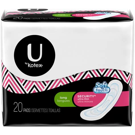 Kotex U By Security Ultra Thin 20 Pads Long Unscented