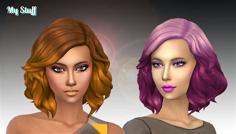 Sims 4 Hairs Mystufforigin Medium Soft Wavy Ombre Hair Recolored