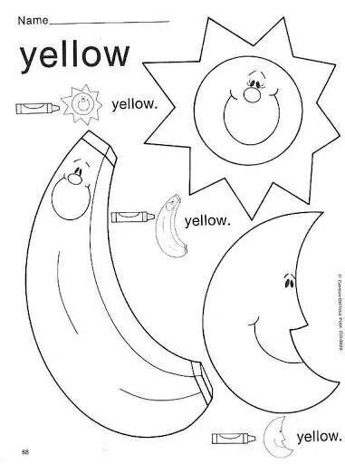 Yellow Worksheet For Preschool