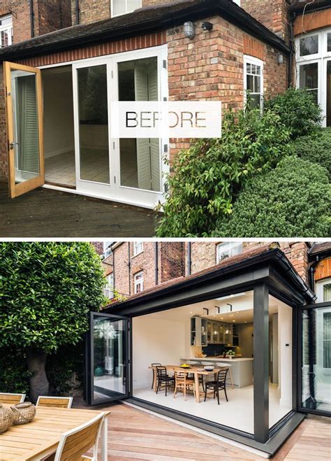 Contemporary Townhouse Extension Before And After Home Exterior