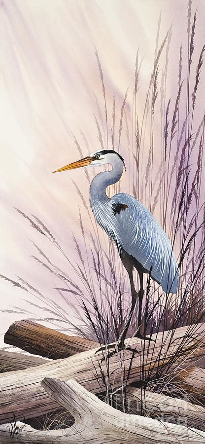 Herons Driftwood Home Painting By James Williamson