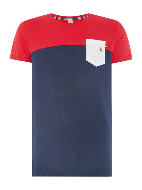 This is @lecoqsportif's official voice our fabrics are made in aube #empreintespositives eshop & social media links linktr.ee/lecoqsportif_officiel. Le Coq Sportif Logo Crew Neck Regular Fit T-shirt in Red ...