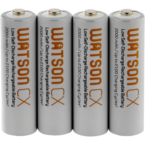 Watson CX AA Rechargeable NiMH Batteries AA-SLD2000-4 B&H Photo