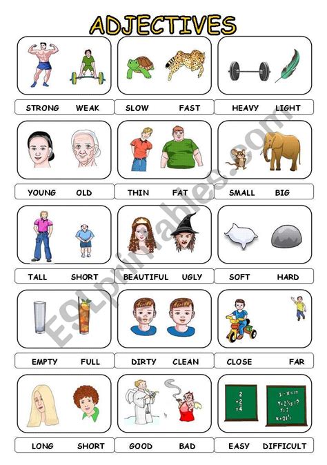 Common Opposites Of Adjectives In English Eslbuzz Learning English
