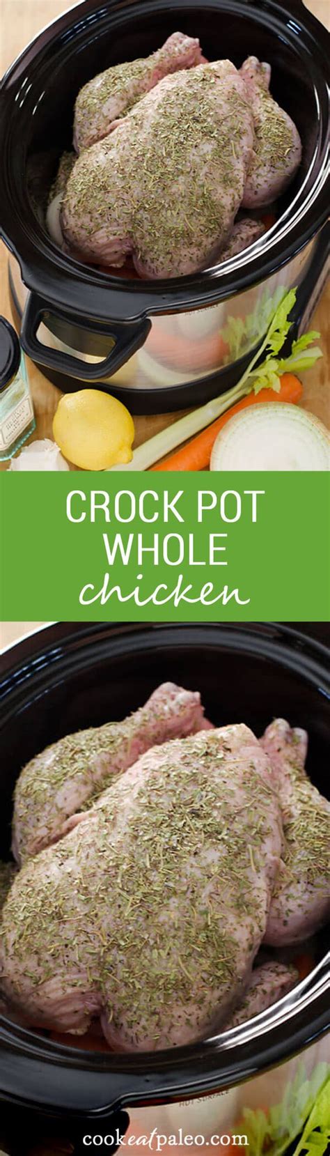 Crock pot whole chicken is an easy, healthy chicken recipe ...