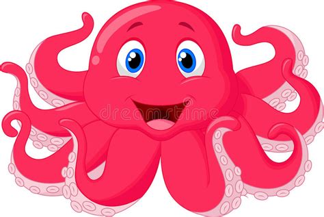 Cute Octopus Cartoon Stock Vector Illustration Of Water