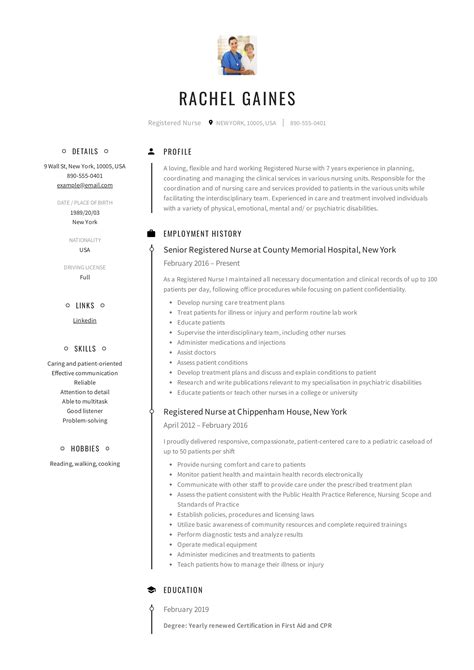 Nursing Cv Template Pdf Printable Free Samples Examples Format My XXX