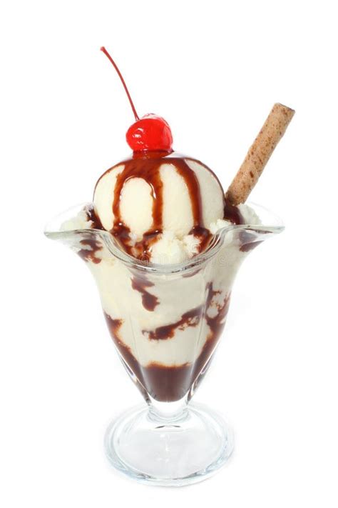 Vanilla Chocolate Ice Cream Sundae Stock Photo Image 4897260