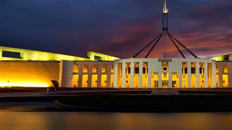 Parliament House At Night In Canberra Australian Capital Territory