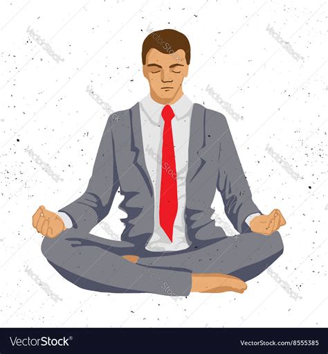 Businessman Thinking During Meditation Cartoon Vector Image