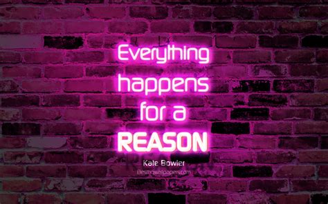 Download Wallpapers Everything Happens For A Reason 4k Purple Brick