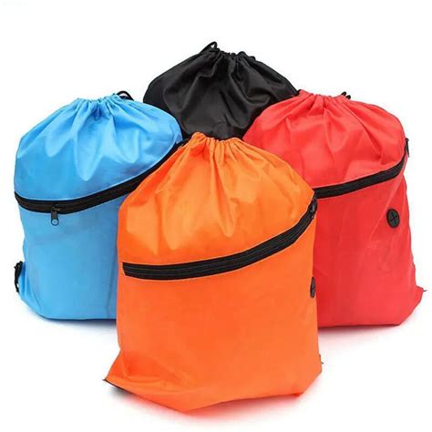 Women Waterproof Drawstring Bag Solid Casual Backapack Camping Lightweight Sport Gym Bag