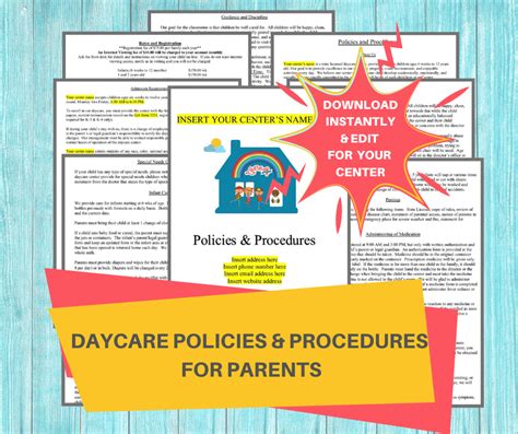 Editable Daycare Parent Employee Handbook Childcare Day Care Studio