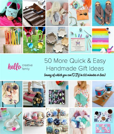 These diy gifts are super easy and affordable — plus, you'll score bonus points with your friends for creativity and thoughtfulness. 50 More Quick and Easy Handmade Gift Ideas (1 hour or less!)