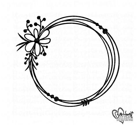 Monogram Wreath Circle Monogram Monogram Frame Monogram Svg Cross