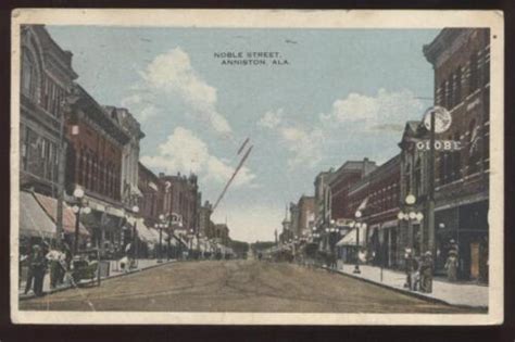 Postcard Anniston Al Noble St Storefronts 1910s Ebay