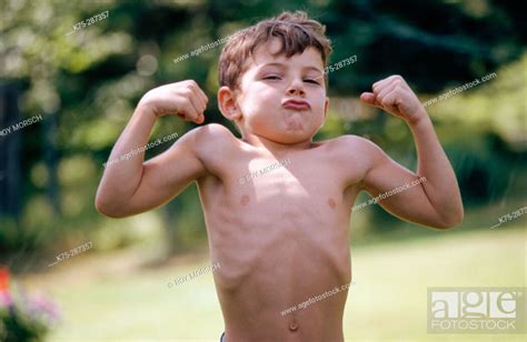 Little Boy Showing His Muscles Stock Photo Picture And Rights Managed