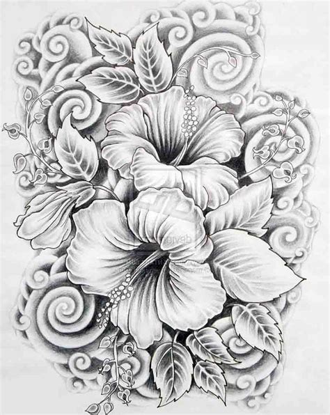 Sketch the stamen starting on the top continuing downward to the flower stem. hawaii flowers drawings with no color - Google Search ...