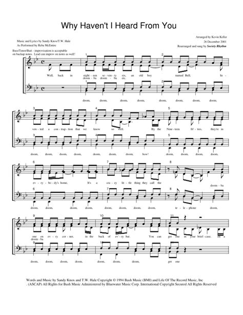 why haven t i heard from you arr kevin keller sheet music reba mcentire ssaa choir