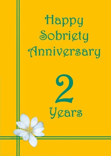 2 Year Happy Sobriety Anniversary White Flower Card Ad Sponsored