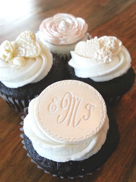 Monogrammed Personalized Cupcake Toppers Edible Cupcake