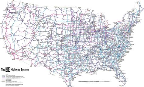 Map Of The Us Highway System