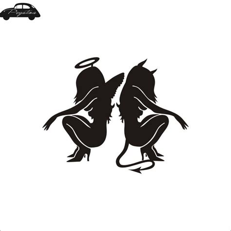 Pegatina Angels And Demons Decal Funny Car Sticker Window Humor Bumper