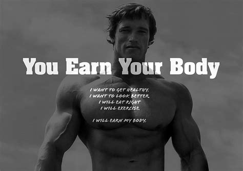 motivational arnold schwarzenegger 11 earn your body quote gym determination a3 poster