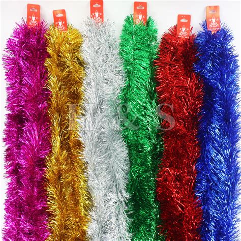 7ft 215m Deluxe Chunky Christmas Tinsel Tree Decoration 6 Colour