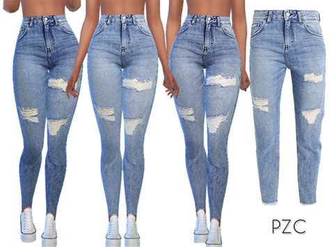 Fashion Nova Ripped Denim Jeans By Pinkzombiecupcakes At Tsr Sims 4