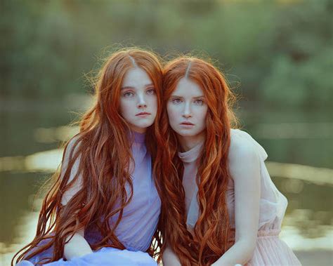 redhead poster featuring the photograph sisters by anastasiya dobrovolskaya in 2022 red hair