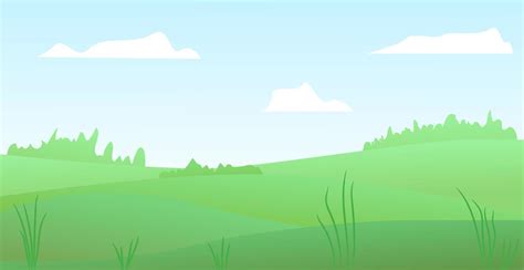 Ilustración Vectorial Del Hermoso Paisaje De Campos De Verano Lindas