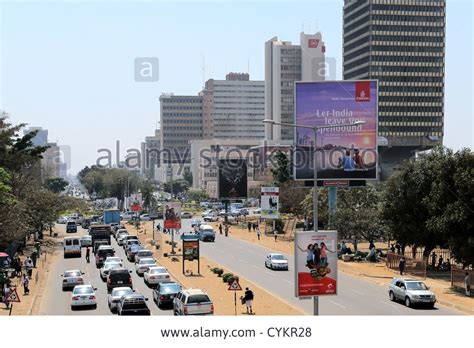 The national homepage of zambia. Cairo road, downtown Lusaka, capital of Zambia. | Lusaka ...