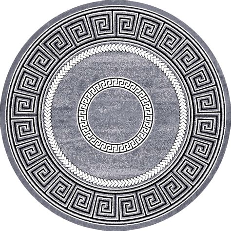 Round Rug Ankara Versace Grey Living Room Rugs