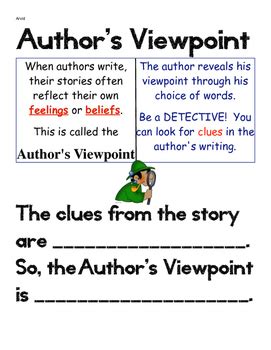 We did it together and it was wonderful!! Author's Viewpoint Anchor Chart by Kim Arvidson | TpT