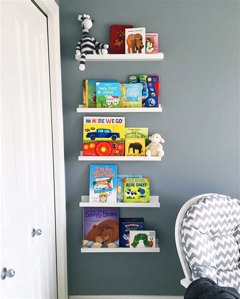 Ikea Ribba Picture Ledges To Create A Floating Bookshelf In The