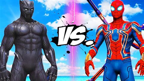 Iron Spider Vs Black Panther Epic Battle Youtube