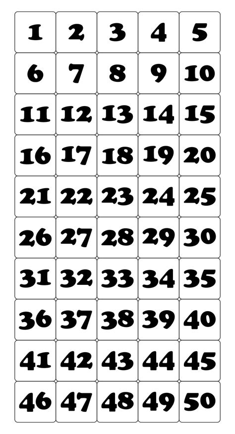 Printablenumbercards150 Printable Numbers Number Grid Printable