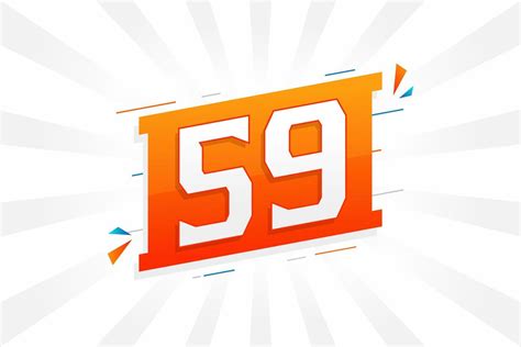 59 Number Vector Font Alphabet Number 59 With Decorative Element Stock
