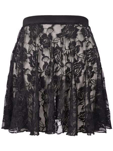 Black Gothic Lace Short Skirt Uk